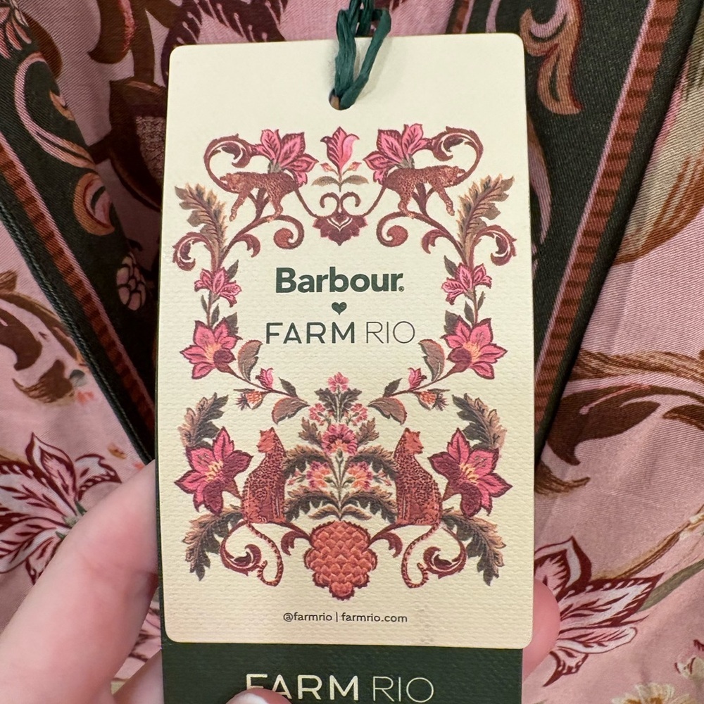 Farm Rio x Barbour Alice Floral Leopard Maxi Dress Size Medium - Picture 5 of 16